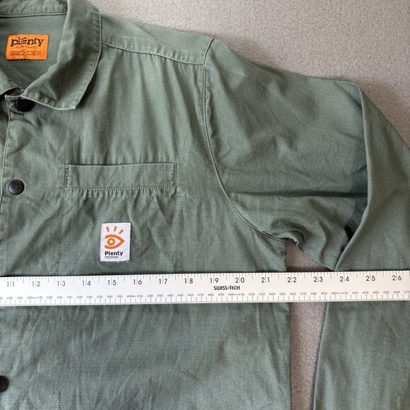 Plenty Humanwear Terence Snaps Shirt Mens M Green Ripstop Workwear Outdoor Coat - Picture 3 of 16
